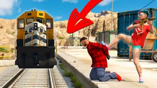 Я ТОЛКНУЛ ЕГО ПОД ПОЕЗД! ТРОЛЛИНГ В ГТА 5 ОНЛАЙН (GTA 5 ONLINE)